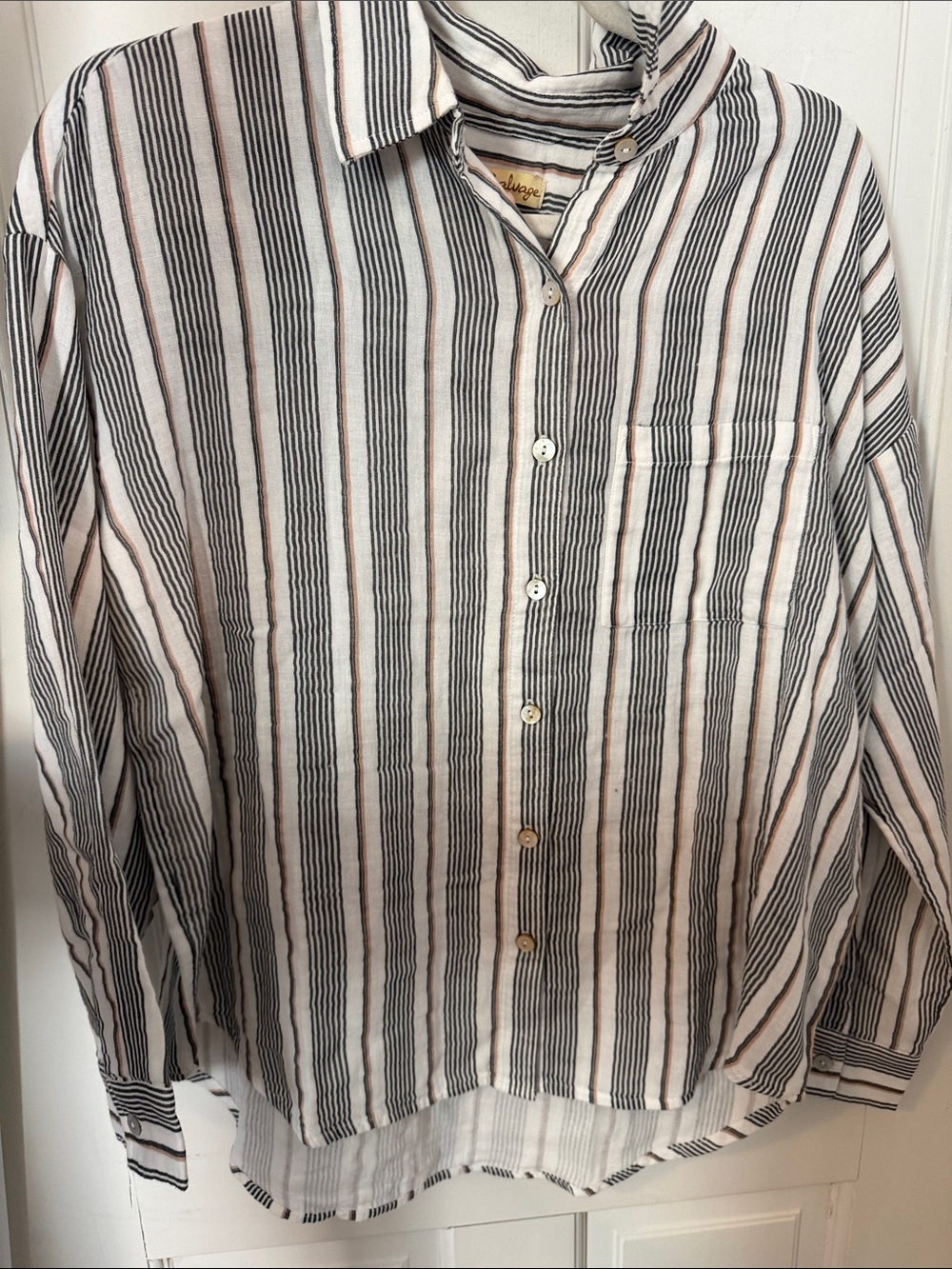 New PJ Salvage Striped Button- Up Shirt
